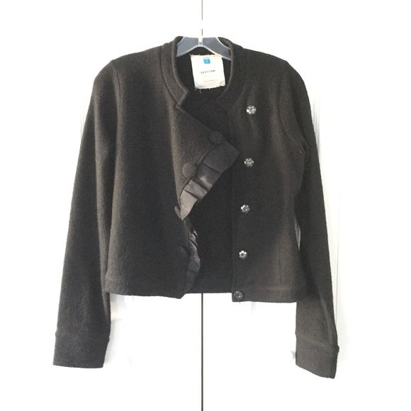 Anthropologie Jackets & Blazers - womesn ANTHROPOLOGIE sparrow ruffle jacket
